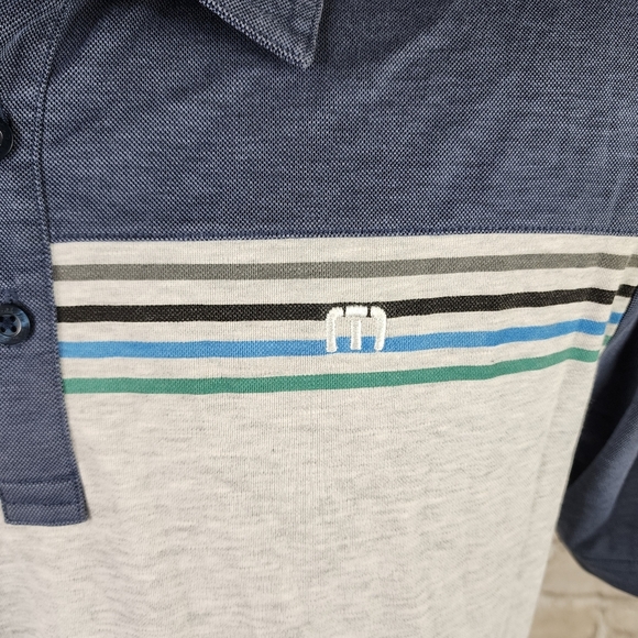 Travis Mathew Polo Shirt Chillie Willies Heather Gray Navy Size Large - Picture 5 of 15